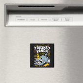 Trashed Panda New Year 2026 Funny Raccoon Design マグネット (インサイチュ (食洗機))