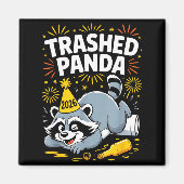 Trashed Panda New Year 2026 Funny Raccoon Design  マグネット (正面)