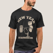 Trashed Panda New Year Resolution Funny Drunk Racc Tシャツ (正面)