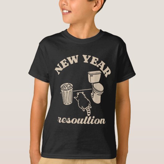 Trashed Panda New Year Resolution Funny Drunk Racc Tシャツ (正面)
