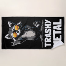Trashy Metal Raccoon – Rock Hand Sign Illustration