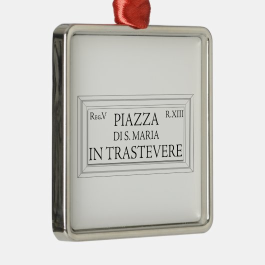 Trastevereのローマの道路標識の広場サンタマリア メタルオーナメント (右)