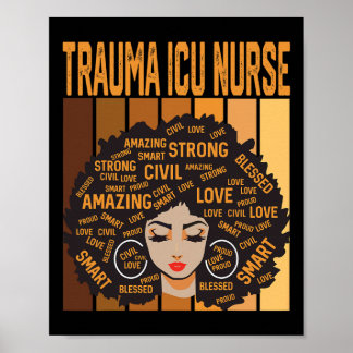 Trauma Icu Nurse Powerful Black History Month Blac ポスター
