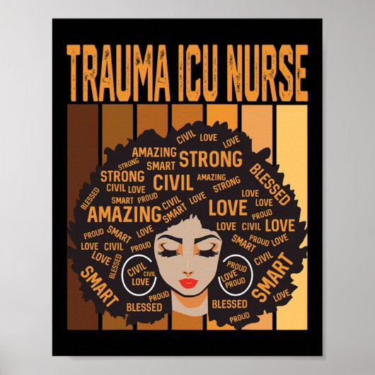 Trauma Icu Nurse Powerful Black History Month Blac ポスター (正面)
