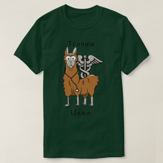Trauma Llama Caduceus Design Tシャツ (デザイン正面)