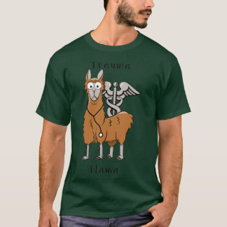 Trauma Llama Caduceus Design Tシャツ