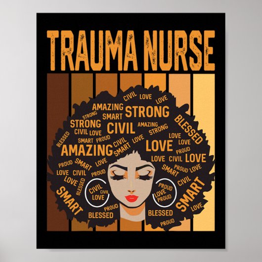 Trauma Nurse Powerful Black History Month Black Pr ポスター (正面)