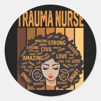 Trauma Nurse Powerful Black History Month Black Pr ラウンドシール