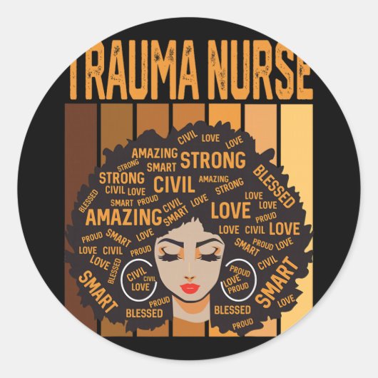 Trauma Nurse Powerful Black History Month Black Pr ラウンドシール (正面)