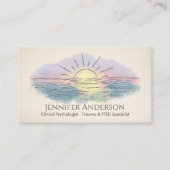 Trauma Recovery Sunrise Over Ocean Watercolor 名刺 (正面)