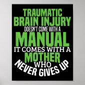 Traumatic Brain Injury Awareness T Shirt TBI Aware ポスター (正面)