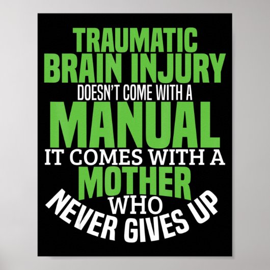 Traumatic Brain Injury Awareness T Shirt TBI Aware ポスター (正面)