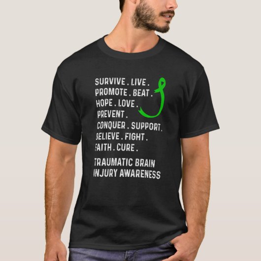 Traumatic Brain Injury Survivor Beat Hope TBI Warr Tシャツ (正面)