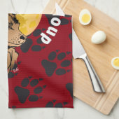 träumender Wolfswelpe Geschirrtuch キッチンタオル (四つ折り)