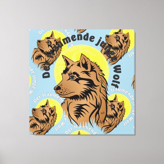 träumender Wolfswelpe Leinwand キャンバスプリント (正面)