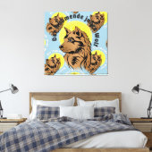 träumender Wolfswelpe Leinwand キャンバスプリント (インサイチュ (寝室))