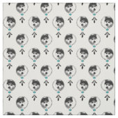 Traumfänger Husky Medaillon mit Adlerfedern ファブリック (見本)