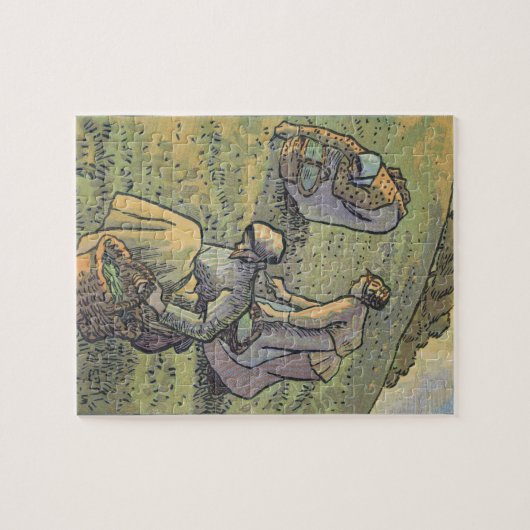 「Travaux desのチャンピオンからのきのこを、集めている女性 ジグソーパズル (横)