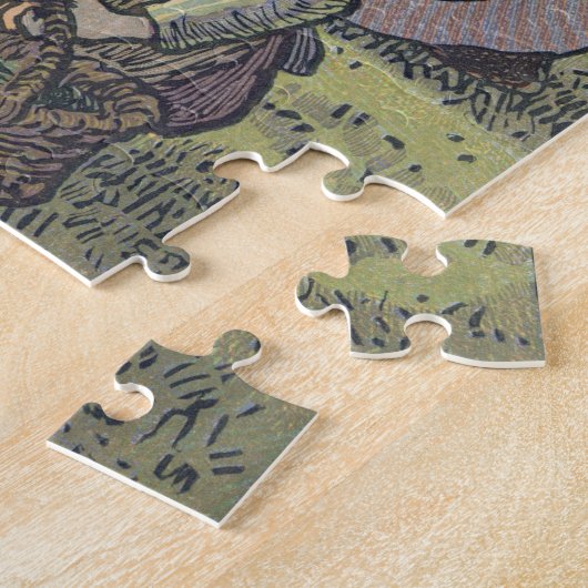 「Travaux desのチャンピオンからのきのこを、集めている女性 ジグソーパズル (側面)