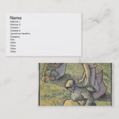 「Travaux desのチャンピオンからのきのこを、集めている女性 名刺 (正面/裏面)