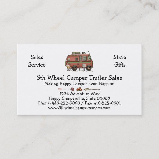 TravcoのキャンピングカーのキャンピングカーRV 名刺 (正面)