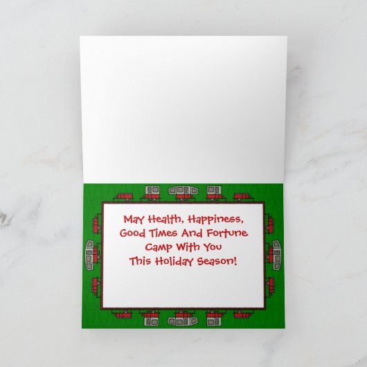 TravcoのキャンピングカーRVの休日の願い シーズンカード (内部)