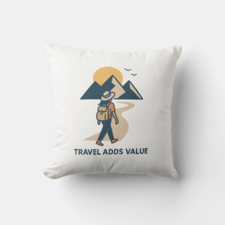 Travel adds value クッション