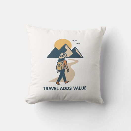 Travel adds value クッション (正面)