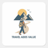 Travel adds value スクエアシール (正面)