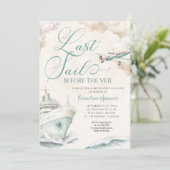 Travel Adventure Cruise Bachelorette Party 招待状 (スタンド正面)