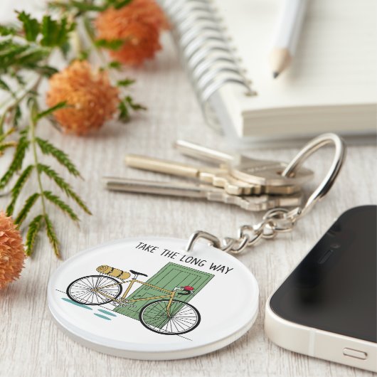 Travel Adventure Line Art – Take the Long Way キーホルダー (正面右)