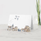 Travel Adventure World Map Airplane Baby Shower  サンキューカード (裏面)