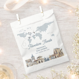 Travel Adventure World Map Airplane Baby Shower フェイバーバッグ