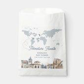 Travel Adventure World Map Airplane Baby Shower フェイバーバッグ (正面)