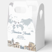 Travel Adventure World Map Airplane Baby Shower  フェイバーボックス (見開き)