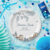 Travel Adventure World Map Airplane Baby Shower  ペーパープレート (パーティー)