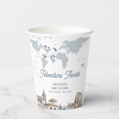 Travel Adventure World Map Airplane Baby Shower  紙コップ (裏面)