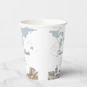 Travel Adventure World Map Airplane Baby Shower  紙コップ (左)