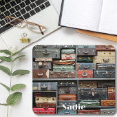 Travel Adventures, Vintage Suitcases マウスパッド