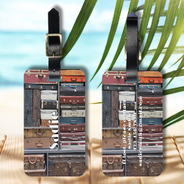 Travel Adventures, Vintage Suitcases ラゲッジタグ