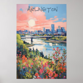Travel Aesthetic City Arlington Dallas Texas ポスター