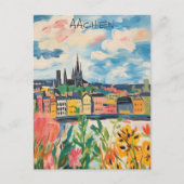 Travel Aesthetic Painting City Aachen Germany  ポストカード (正面)