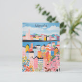Travel Aesthetic Painting City Aarhus Danmark ポストカード (スタンド正面)