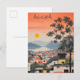 Travel Aesthetic Painting City Accra Ghana ポストカード