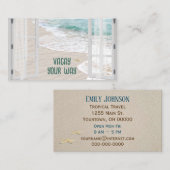 Travel Agency Beach Window With Surf Scene 名刺 (正面/裏面)