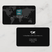 Travel Agency Logo World Map 名刺 (正面/裏面)