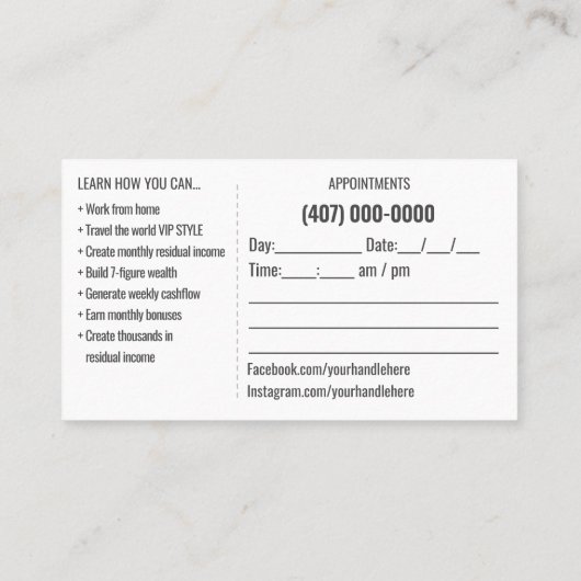 Travel Agentの名刺テンプレート 名刺 (裏面)