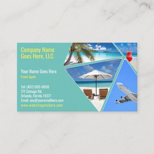 Travel Agentの名刺テンプレート 名刺 (正面)