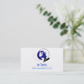 Travel Agent Business Card （Blue Globeバージョン） 名刺 (スタンド正面)