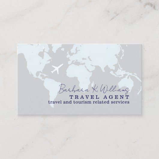 Travel Agent Business Card With Map 名刺 (正面)